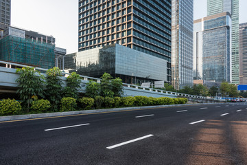 Fototapeta na wymiar urban traffic with cityscape in Shanghai,China.