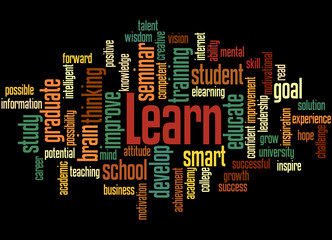Learn, word cloud concept 4