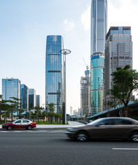 Fototapeta na wymiar urban traffic with cityscape in Shanghai,China.
