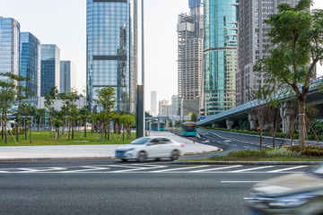 Obraz premium urban traffic with cityscape in Shanghai,China.