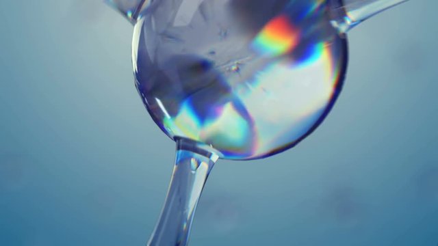 3D rendered footage with animation of rotation of model molecules from glass