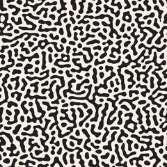 Vector Seamless Grunge Pattern. Black and White Organic Shapes. Messy Spots Texture.