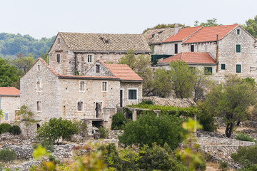 Fototapeta na wymiar Pretty village Selca on the island of Hvar in Croatia