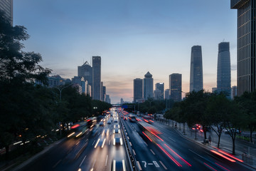 Fototapeta premium urban traffic with cityscape in Shanghai,China.