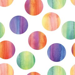 Watercolor polka dots. Print. Repeating background. Cloth design, wallpaper.