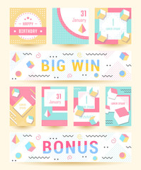 Vector Set Geometric Pattern, Flyers and Banners