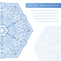 Square invite template. Vector invitation with mandala design element.