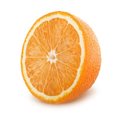 Half of orange isolated on white background