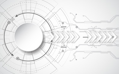 Abstract technological background concept with various technology elements. illustration Vector
