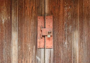 Door wood with key locked