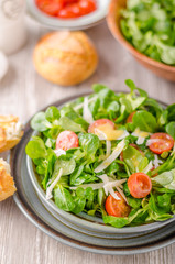 Lamb lettuce salad with dijon dressing