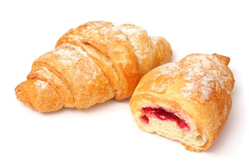fresh croissant isolated on white background