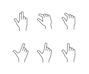 Vector gesture icon set. Touch illustration.