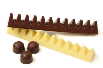 Swiss chocolate candy isolated on white. Switzerland