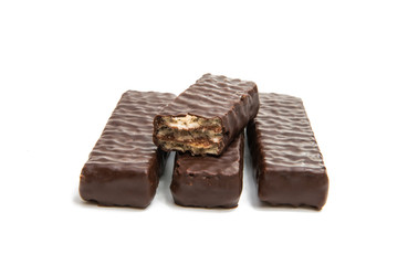 Chocolate wafers isolated