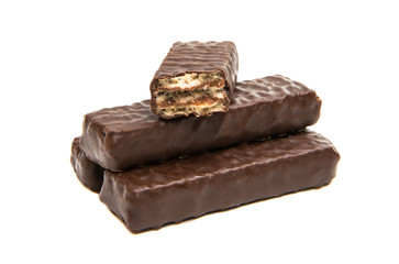 Chocolate wafers isolated