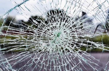 broken dirty glass outdoor