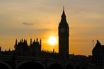 Big ben at sunset