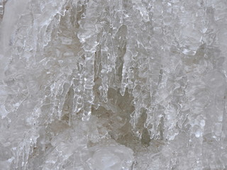 Eiswasserfall in der Klingelbachschlucht, Eis-Wasserfall, Naturpark Bayerischer Spessart