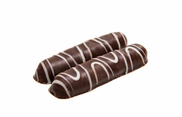 Cookies in chocolate isolated