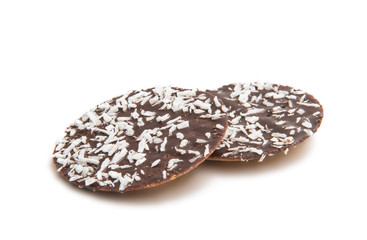 Cookies in chocolate isolated