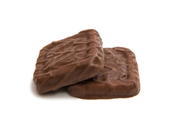 Cookies in chocolate isolated