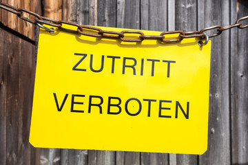 Zutritt verboten