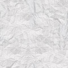Seamless texture white paper crumpled large folds