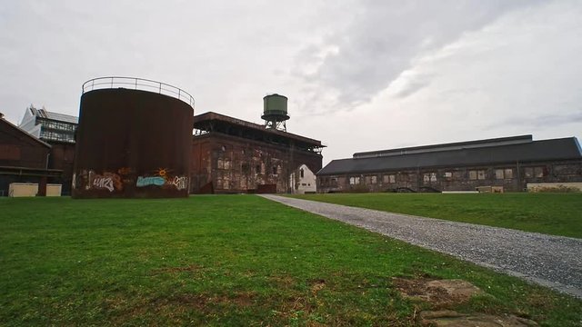 Old factory with a water tower