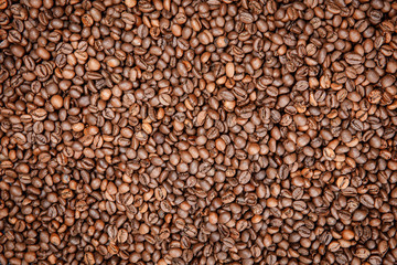 Roasted Brown Coffee Beans Background.