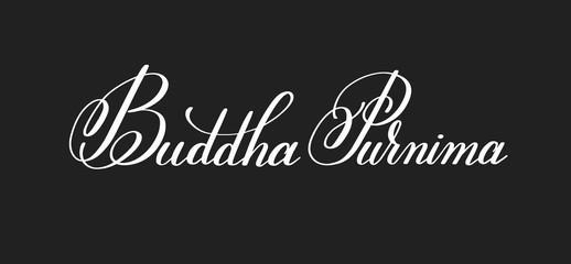 happy Buddha Purnima hand written lettering inscription