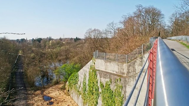 view from an old railroad bridge