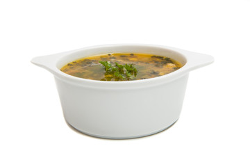 Chicken soup isolated