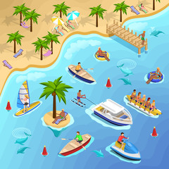 Obraz premium Tropical Beach Boating Background