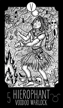 Hierophant. Voodoo Warlock. Tarot card Major Arcana. See all collection in my portfolio
