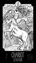 Chariot. Centaur. Tarot card Major Arcana. See all collection in my portfolio