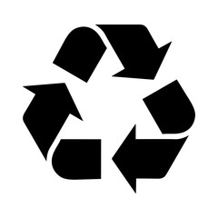 Schwarzes einfaches Symbol - Recycling - 141115609
