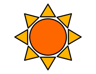 太陽(オレンジ、薄オレンジ)