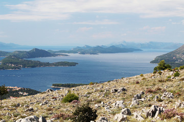 View from Srd mountain to Mljet island, Croatia 