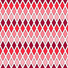 Background of colored diamonds. Pink and white tile vector pattern.