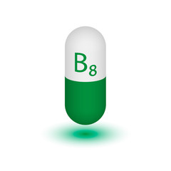 Vitamin B8. Inositol (Inositol, mesoinositol). Two-tone capsule on a white background. Vector illustration.