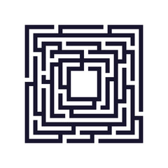 Square maze, labyrinth icon. Business concept. Vector illustration.