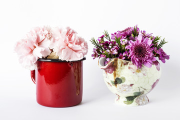 Flowers on white background.