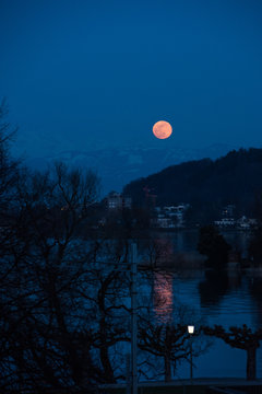 Moonrise in Richterswil, Switzerland