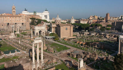 Fototapeta na wymiar Vue sur le forum romain