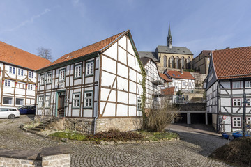 Half-timbered houses in Warburg (Germany)