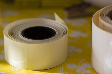 Adhesive label tape.
