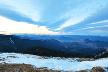 Obraz premium Winter landscape. winter mountains landscape. Beautiful winter