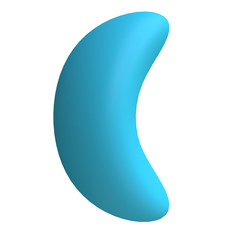 Stylized funny cartoon moon. Children clay, plastic or soft toy. 3d illustration