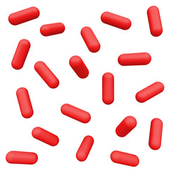 Abstract simple geometric shapes isolated on white background. Cartoon cute children forms. Colorful funny realistic glossy style. Plastic reflective material. 3D render.